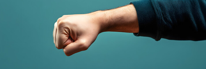 Fototapeta premium a man's hand with thumb down giving dislike