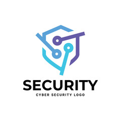 Cyber Security Logo or badge for technology and security company.