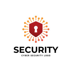 Cyber Security Logo or badge for technology and security company.