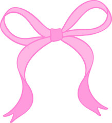 Retro Pink bow ribbon doodle