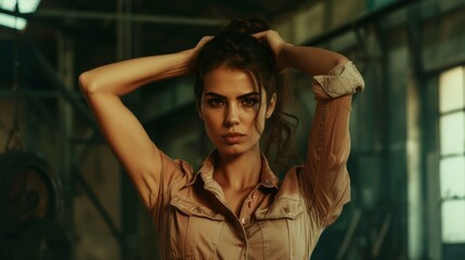 strong women working in heavy and tiring jobs