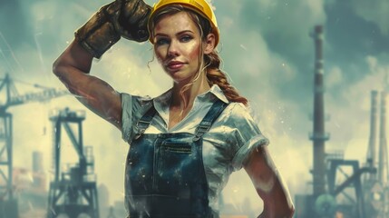 strong women working in heavy and tiring jobs