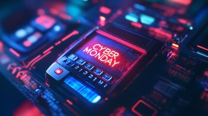 Fototapeta premium Futuristic Device Displaying 