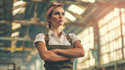 strong women working in heavy and tiring jobs