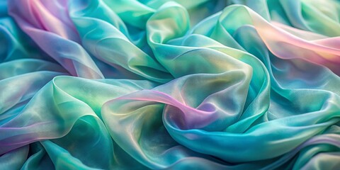 Obraz premium Abstract Draped Fabric in Turquoise, Lavender, and Peach Hues