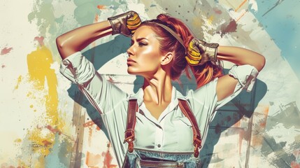 strong women working in heavy and tiring jobs