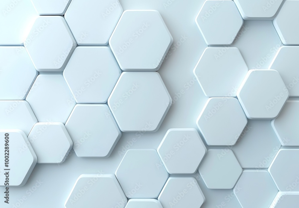 Poster mesh background for 3d sphere object with white hexagonal tessellations