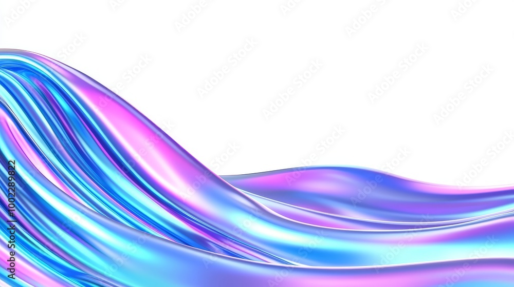 Poster gradient purple flow with curved edges on transparent background