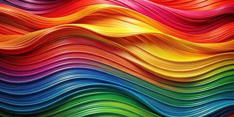 Naklejka premium Abstract Rainbow Waves A 3D Render of Flowing Colors