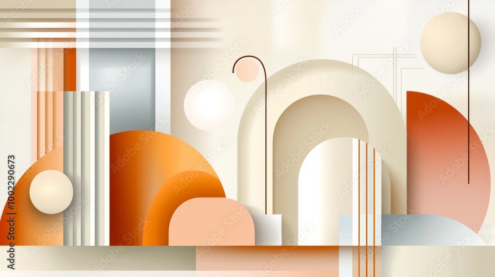 Poster create an abstract geometric background incorporating modern geometric shapes and gradients, such as