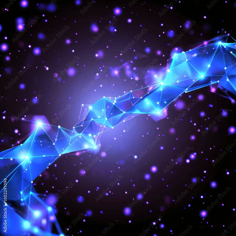 Poster conceptual background for polygonal geometric networking connections