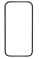 Mockup of a smartphone with a blank screen on an empty background. Ideal for app designs, marketing materials, and digital presentations.