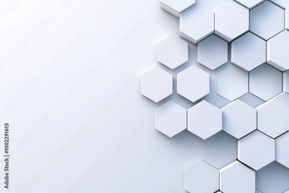 Poster abstract geometric hexagonal background, 3d rendering