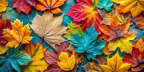 Autumn Leaves Collage A Vibrant Symphony of Colors and Textures