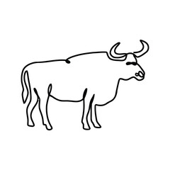 Monoline Wild Animal Hand Drawn Illustration Elements Vector