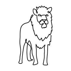 Monoline Wild Animal Hand Drawn Illustration Elements Vector