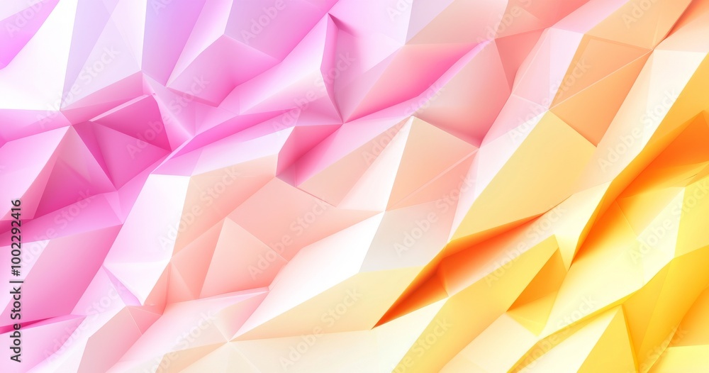 Poster rendering of a low poly geometric background in 3d.