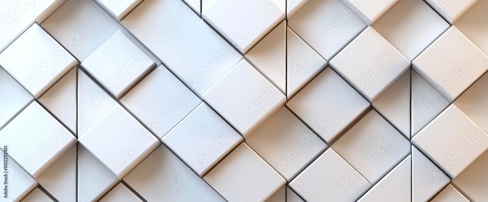 Poster geometric pattern of white and beige geometric shapes. light and shadow texture design for seamless 