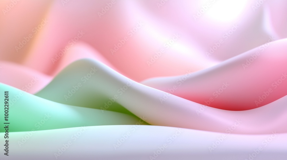 Poster the color green and pink make up a flowing abstract pattern of pastel shapes. smooth texture. this 4