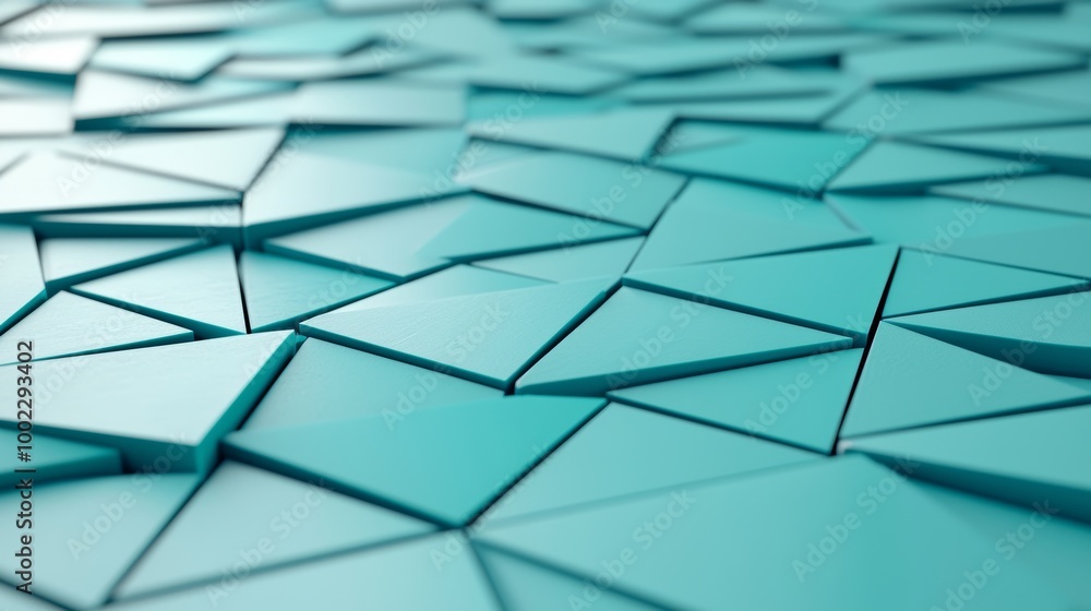 Poster design of modern geometric pattern with stripes and triangle shapes on a blue abstract background