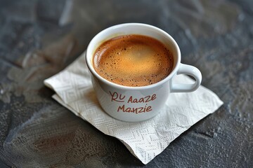 Positive reminder   You are amazing    handwritten note on napkin