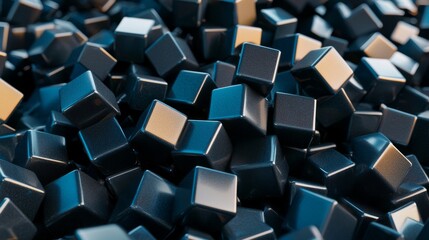 Obraz premium Cube wall with dark squares. Abstract background