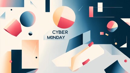 Abstract Geometric Design with "Cyber Monday" Text