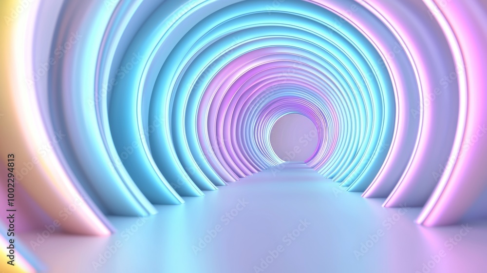 Poster an abstract multicolor spectrum background with orange blue neon rays and colorful glowing lines in 