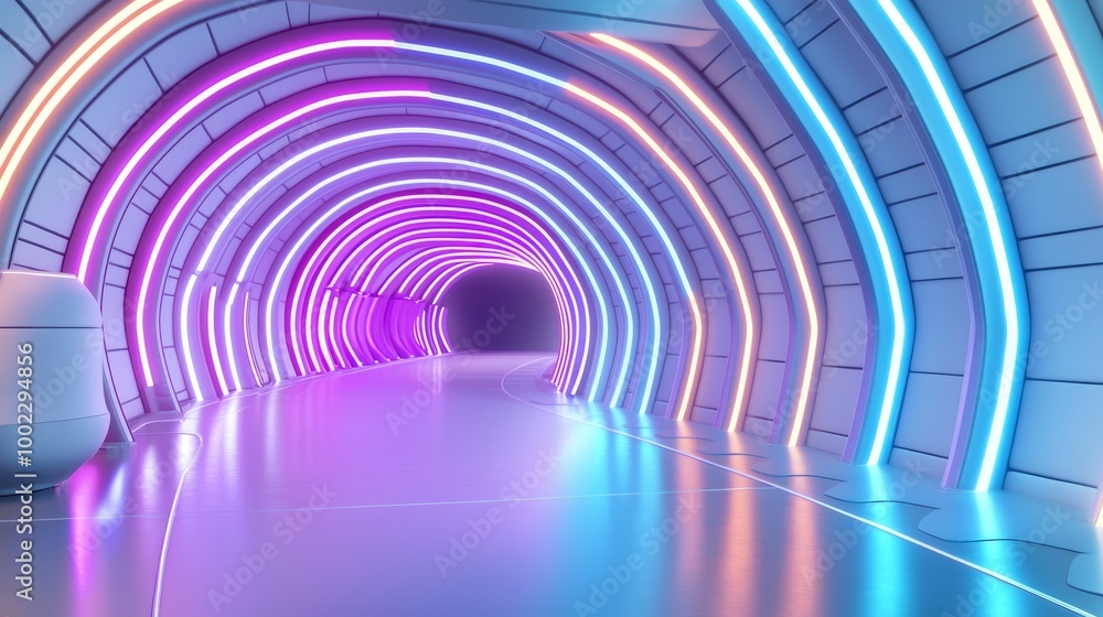 Poster an abstract multicolor spectrum background with neon orange blue rays and colorful glowing lines app