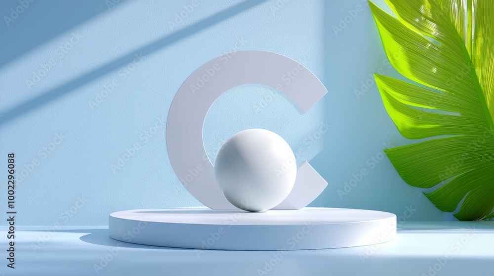 Poster stunning 3d rendering. abstract minimal modern background with geometric shapes in mint green room w