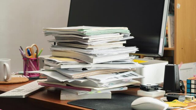 Stop motion of a pile of work on a working table