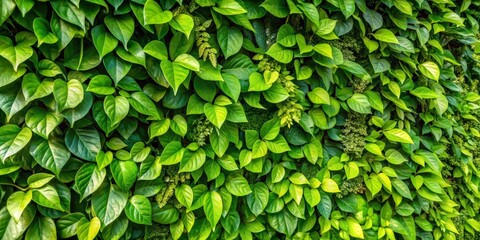 Fototapeta premium Lush Green Foliage Wall - A Close Up Texture of Vibrant Green Leaves