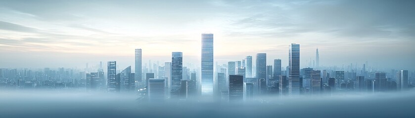 Naklejka premium 16. AI world, digital control, futuristic cityscape, innovative technology