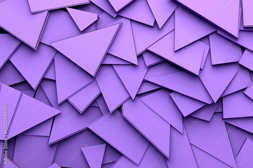 Aufkleber landing page design concept with geometric crystal backdrop in abstract purple. 3d rendering.