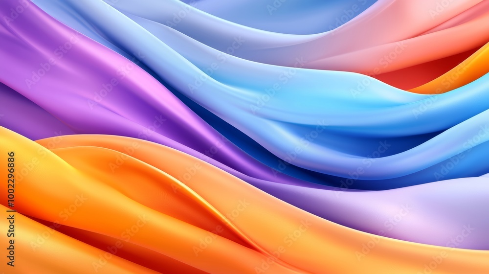 Poster multicolored background with twisted shapes. deformed extruded shapes in 3d.