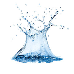 Blue water splash isolated against a transparent background
