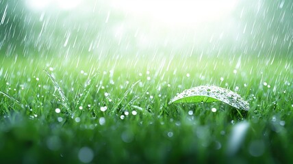 Gentle Rain on Fresh Green Grass