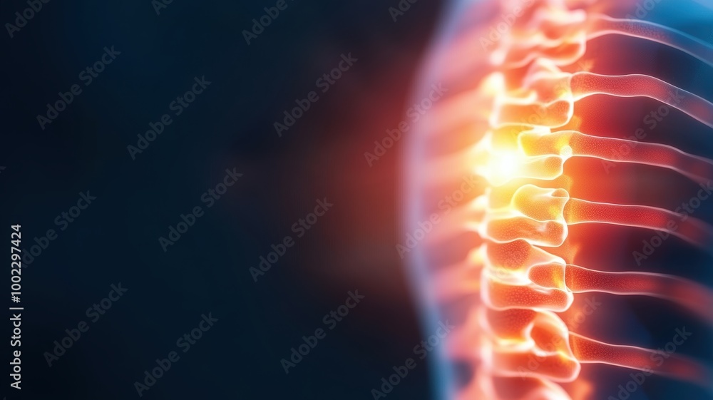 Poster blurred lines of persistent soreness in the spine