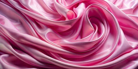 Obraz premium Pink Satin Swirls Abstract Draped Fabric Texture