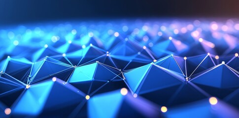 A beautiful abstract geometric background. A futuristic, polygonal plexus space with a dark background. Plexus fantasy. Abstract technology.
