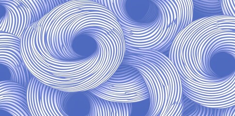 Indigo blue and white tribal ethnic interior and fashion surface design with a seamless vintage mid century modern geometric optical illusion circle pattern on a rough linen texture. Solid hues of