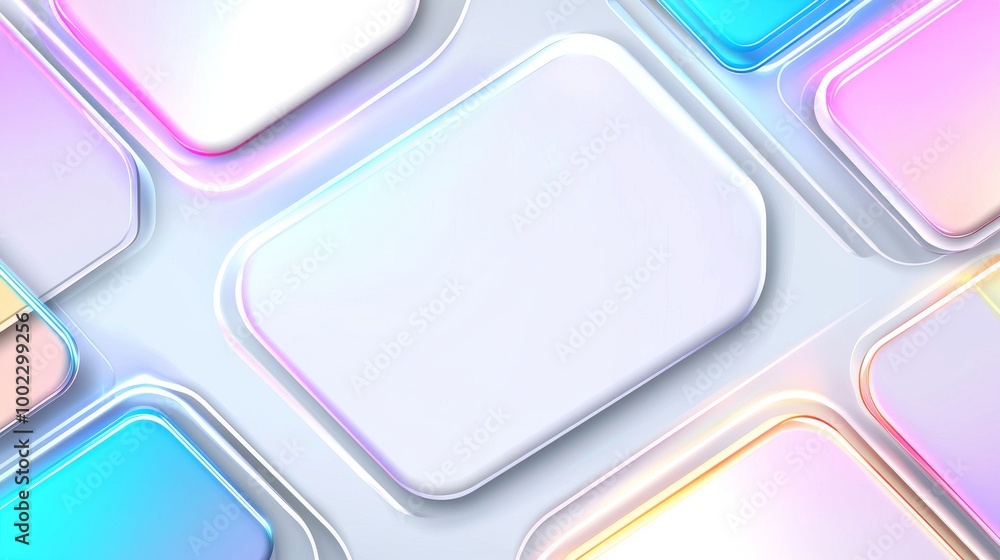 Poster animated video motion background with rounded white and grey rectangles. there is a seamless looping