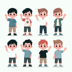 set of funny cartoon people