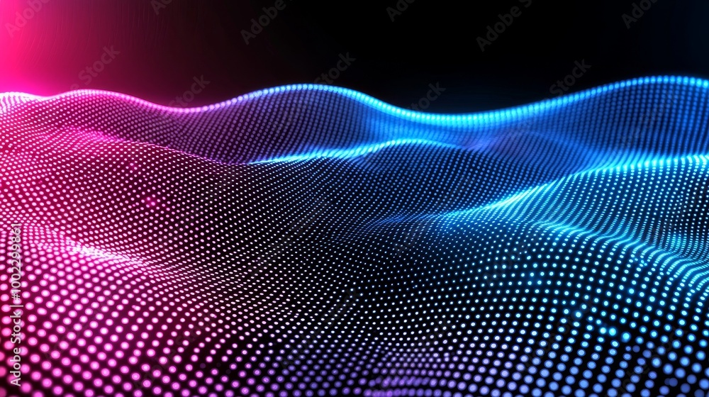 Poster blue sphere with dots and lines. digital abstract network structure. 3d rendering.