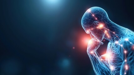 Tension in the Body Illustrated with Neon Effects