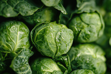 Fototapeta premium close up of Brussels sprouts, , full frame, food advertising