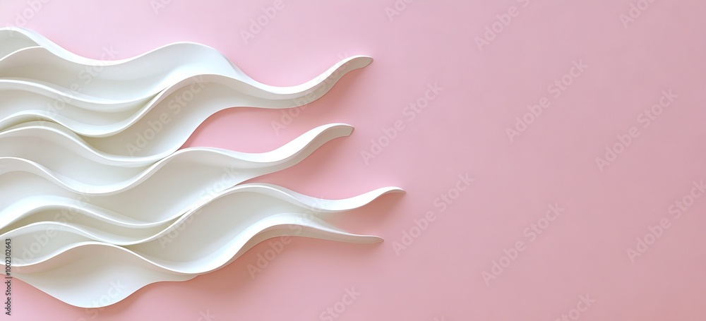 Poster the background is textured with a pastel color paper texture. there are geometric shapes and lines i