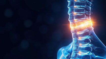 Shimmering Ice and Neck Pain Conceptual Illustration