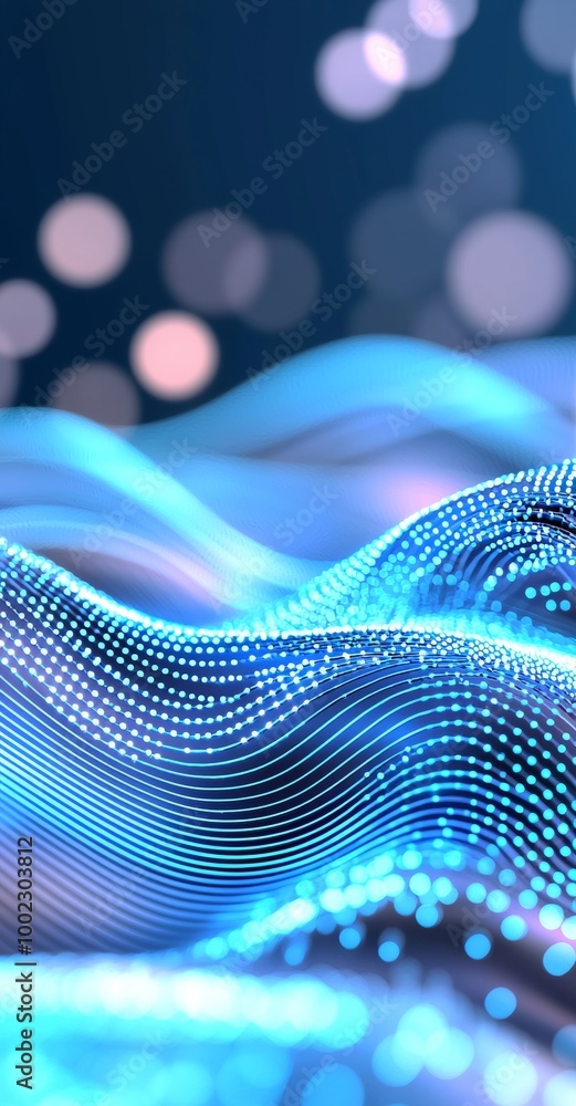 Poster background with vertical abstract technology dots. connection uploading information.