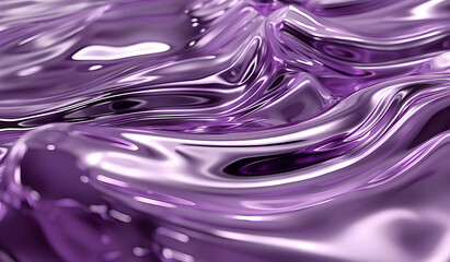 Glossy, flowing purple abstract background with smooth, liquid-like textures and rich, vibrant hues, ideal as a background for luxury branding, social media visuals, and modern graphic design projects